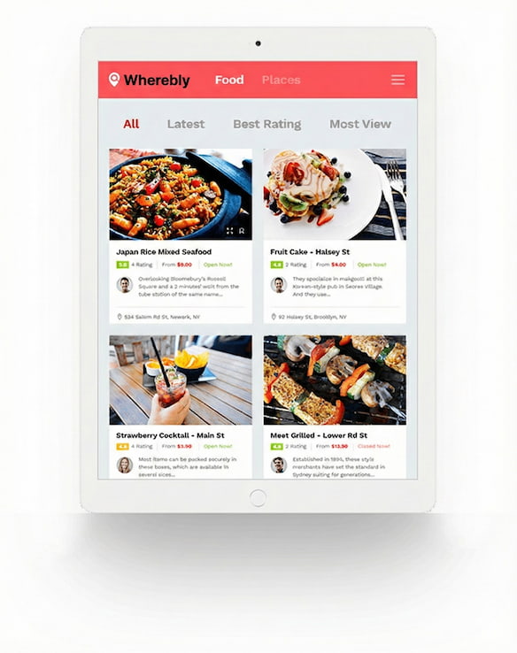 Wherebly mobile app preview